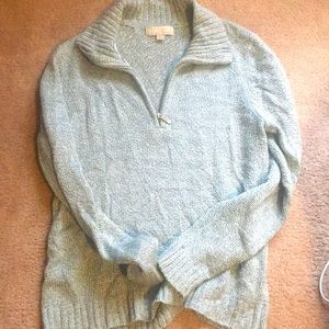 Light blue quarter zip sweater